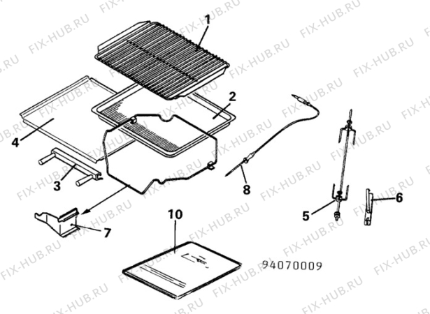 Взрыв-схема плиты (духовки) Unknown CO6565 - Схема узла H20 Oven equipment, users manua